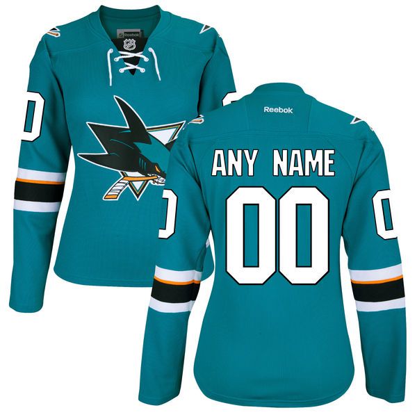 Reebok San Jose Sharks Womens Custom Premier Home NHL Jersey - Teal->customized nhl jersey->Custom Jersey